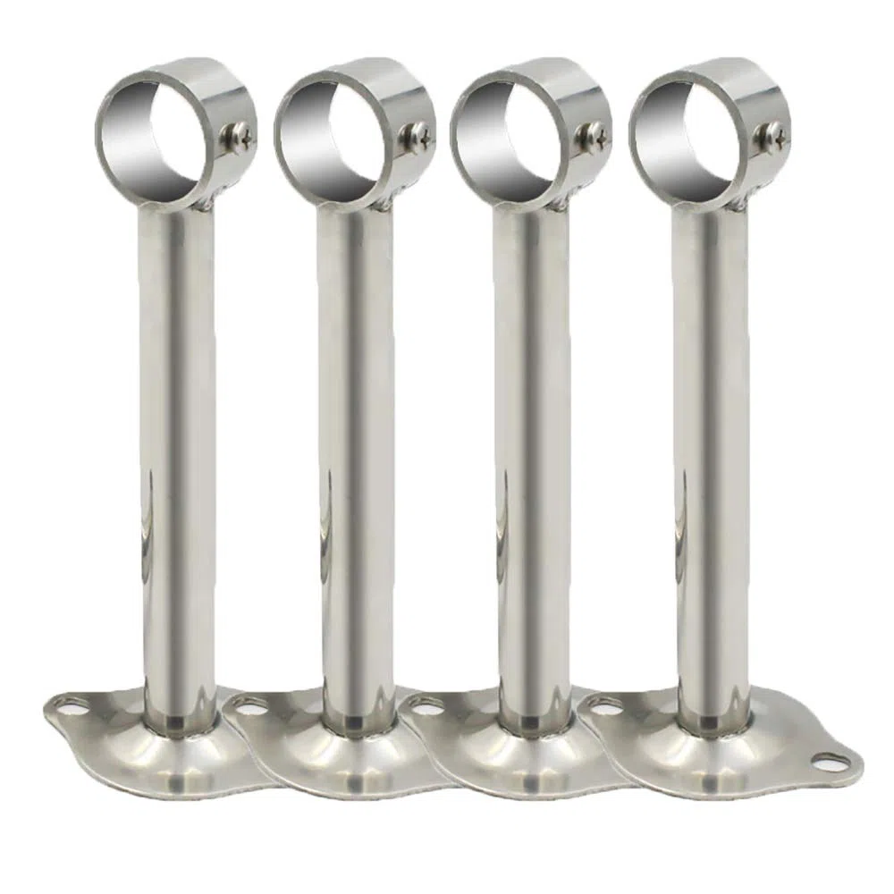 4 Pezzi Staffa di Montaggio a Soffitto per Tende, Bastone per Tende a Parete Inox Robusto Supporto per la Leva dell'Armadio per Finestra Ufficio Guardaroba