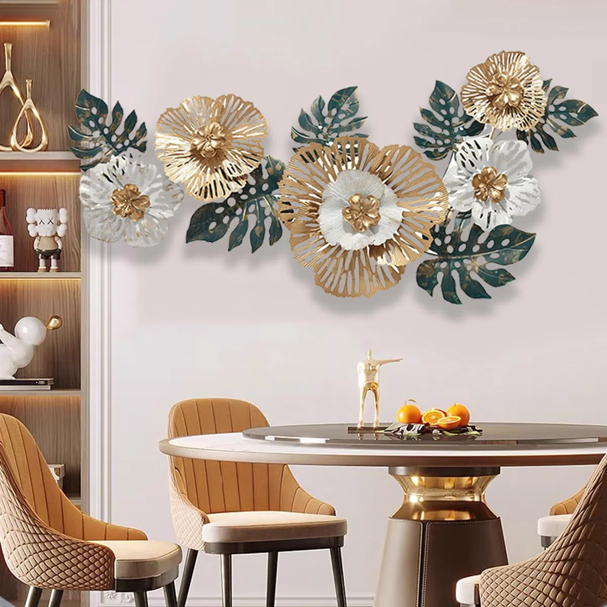 NNYCC Arte murale in metallo Scultura tridimensionale metallo texture metallo lavorate mano valorizzano l'arredamento della tua casa Ampio soggiorno arredamento per casa 138x57 cm,138cm