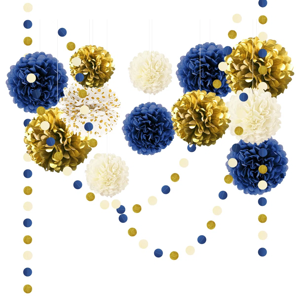 NICROLANDEE Decorazioni per feste, 12 pompon in carta velina per matrimoni, compleanni, fidanzamenti, baby shower neutri, per feste nuziali, 12 pezzi