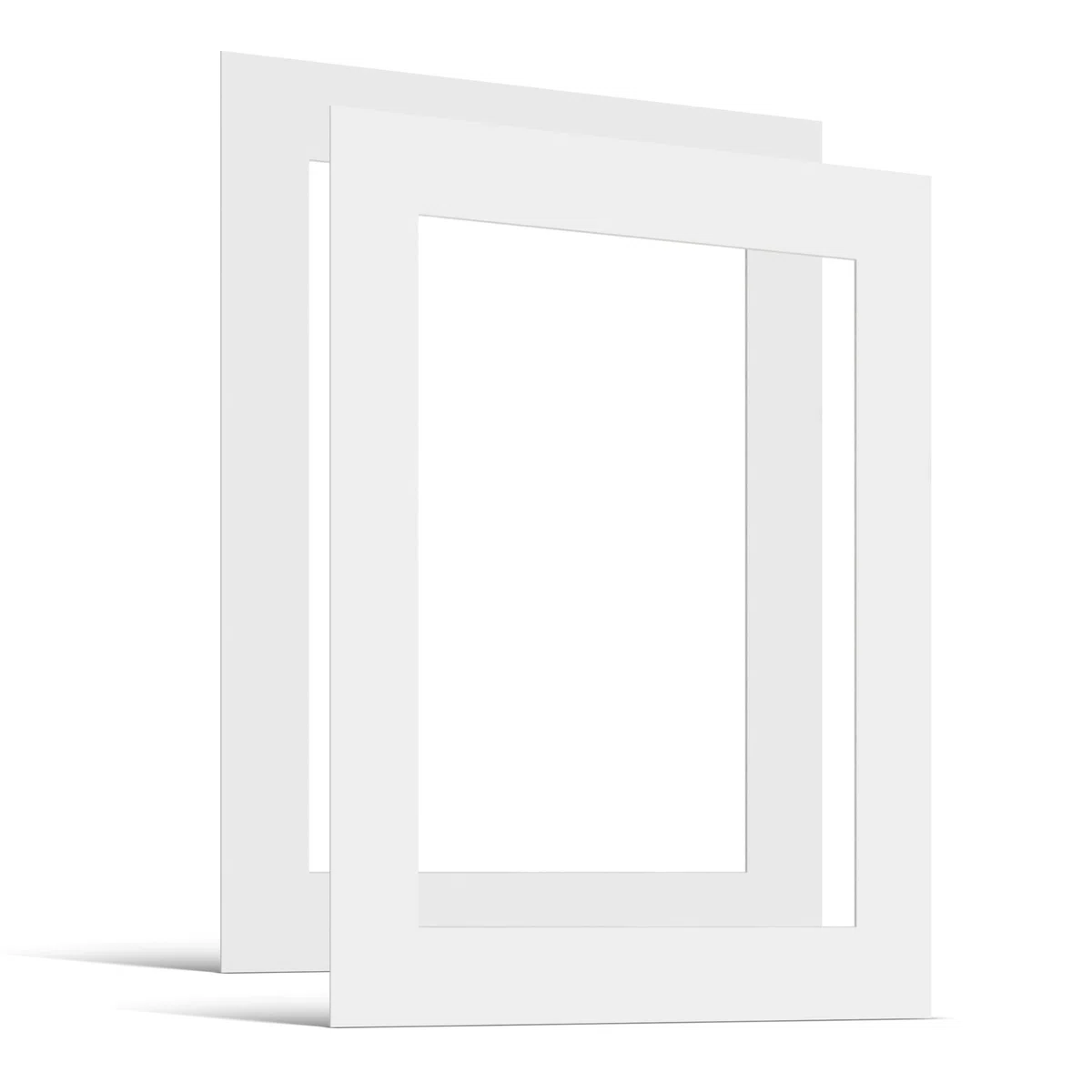 Set da 2 Passepartout 40x50 cm Dimensioni Esterne - per Formato Immagine A3 (29,7x42 cm) - Spessore 1,5 mm - Colore Bianco Puro