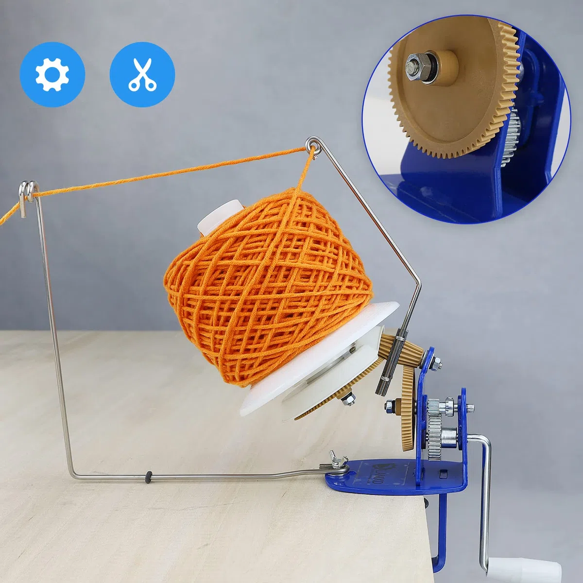 (Alta velocità) LAMXD Needlecraft Large Jumbo Metal Yarn / Wool / String / Fiber Ball Winder azionato a mano, 10 once