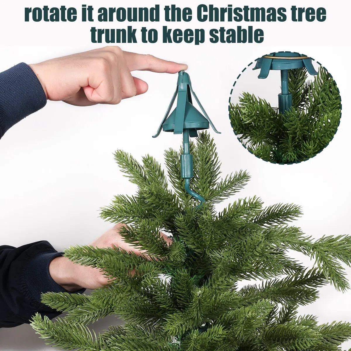 Supporto Universale Girevole per Topper Albero di Natale - Attacco Regolabile per Stabilizzare e Sostenere Decorazioni per Cime d'Albero - Adatto a Tutti i Tipi di Cime