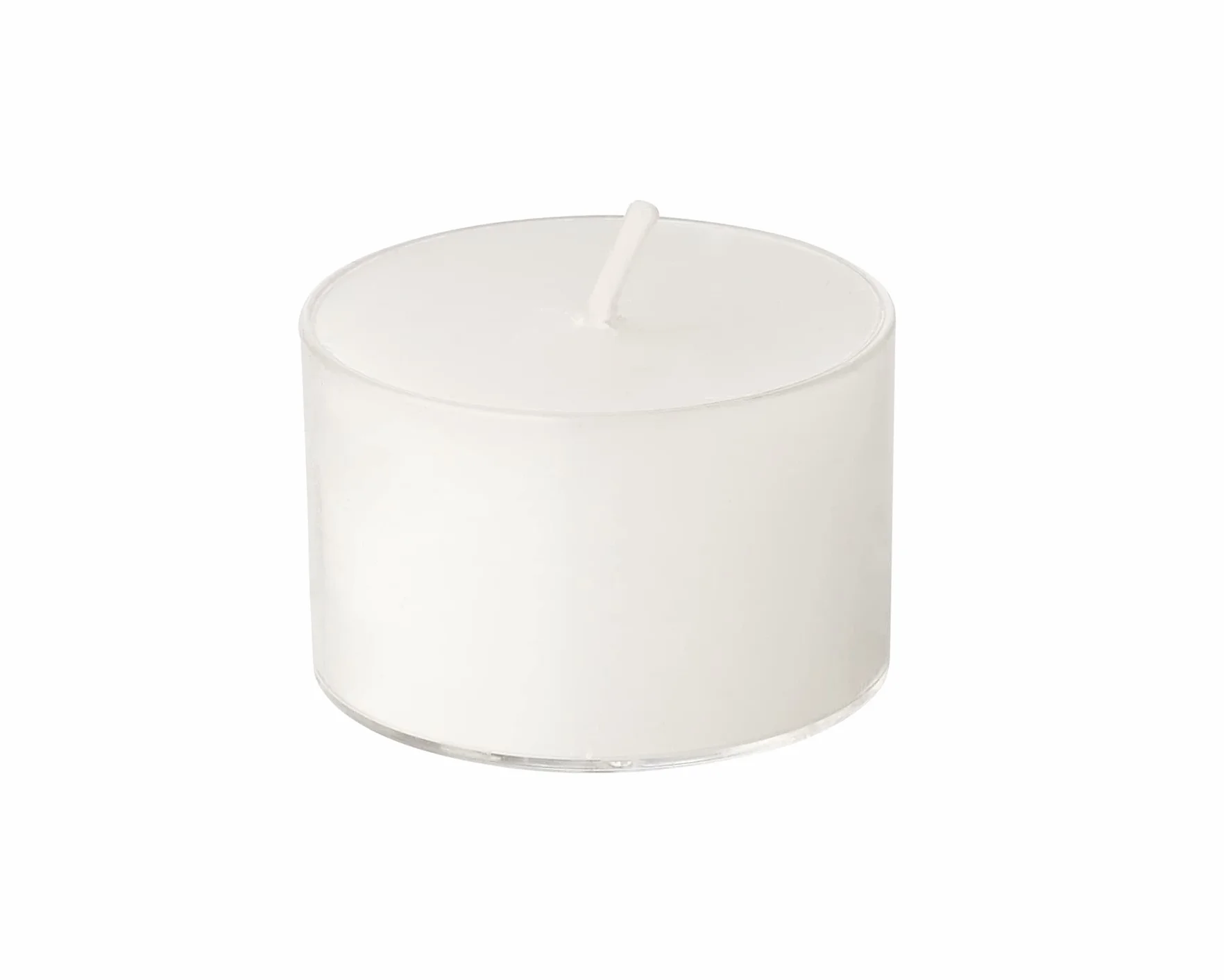 EDZARD 50 candele tealight, bianco, paraffina, bicchiere di plastica trasparente, inodore, durata di combustione circa 8 ore