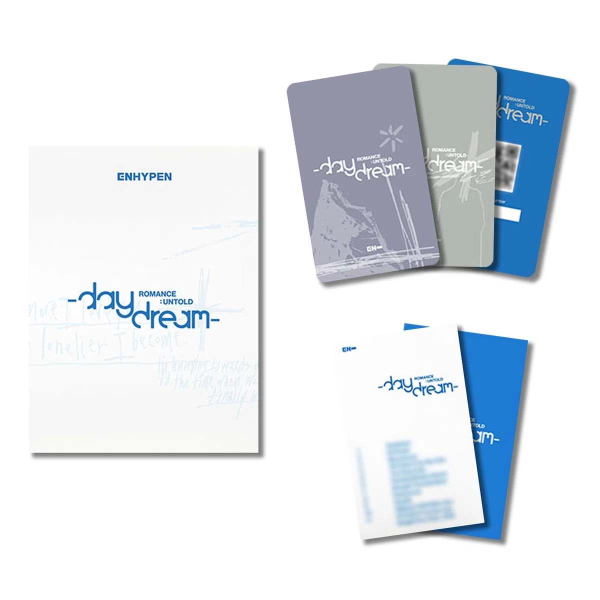 ENHYPEN - [ROMANCE : UNTOLD -Daydream-] (Weverse Albums Ver.) Package + Photocard + QR Card + Track Card + 2 Pin Badges + 4 Extra Photocards