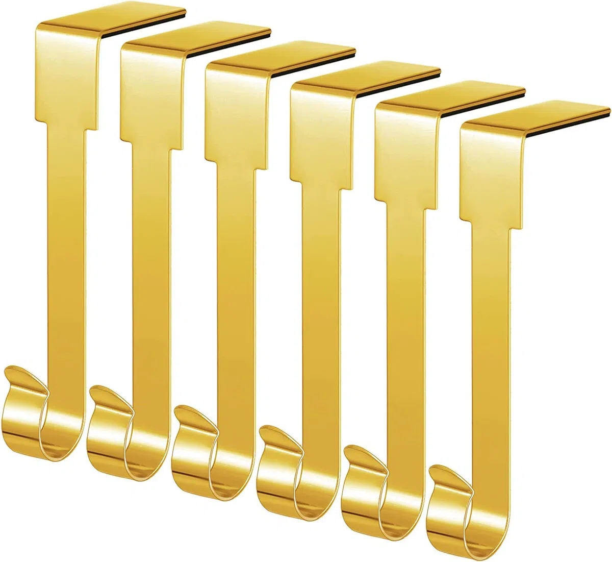 Appendini per calze di Natale, ganci per camino, ganci per caminetto, per decorazioni natalizie (6 oro, 6)