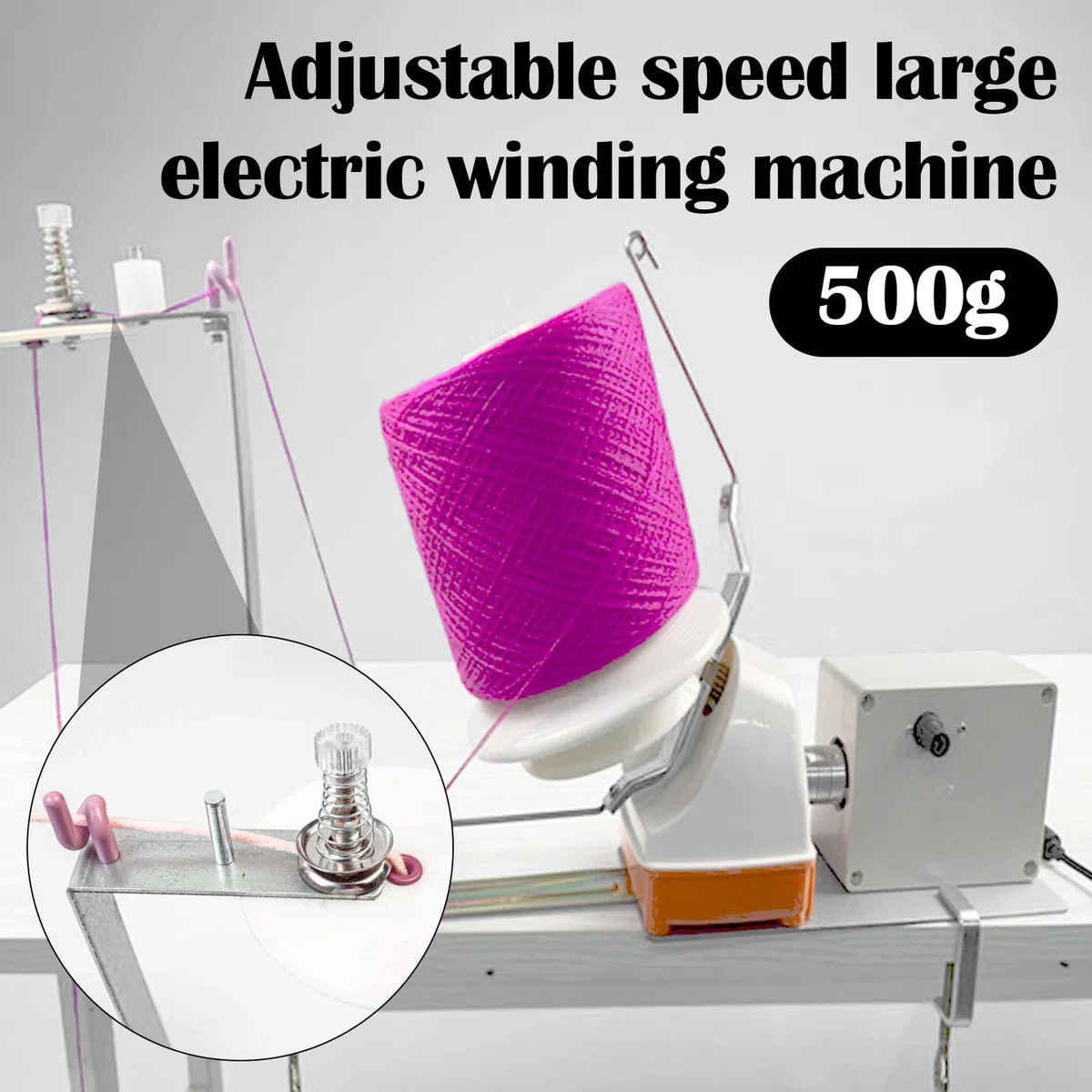 Bigodino Elettrico Per Lana, Avvolgitore Elettrico A Basso Rumore 150 G/500 G Capacità Di Avvolgimento Regolabile Velocità Regolabile Bobinbinbinbin Winder Per Filo Metallico Filo Di Nylon
