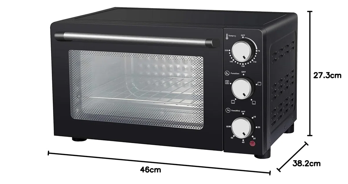 Melchioni Family | Forno Elettrico Ventilato ENJOY 24, Capacità 24 litri, 1200W, Multicottura con Timer 60 Minuti, Termostato Regolabile fino a 230° C