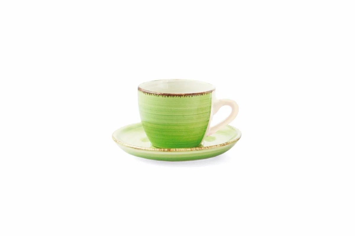 Villa d'Este Home Tivoli 2371741 Set 6 Tazzine caffè con Piattino, Multicolore, Set di 6 Pezzi