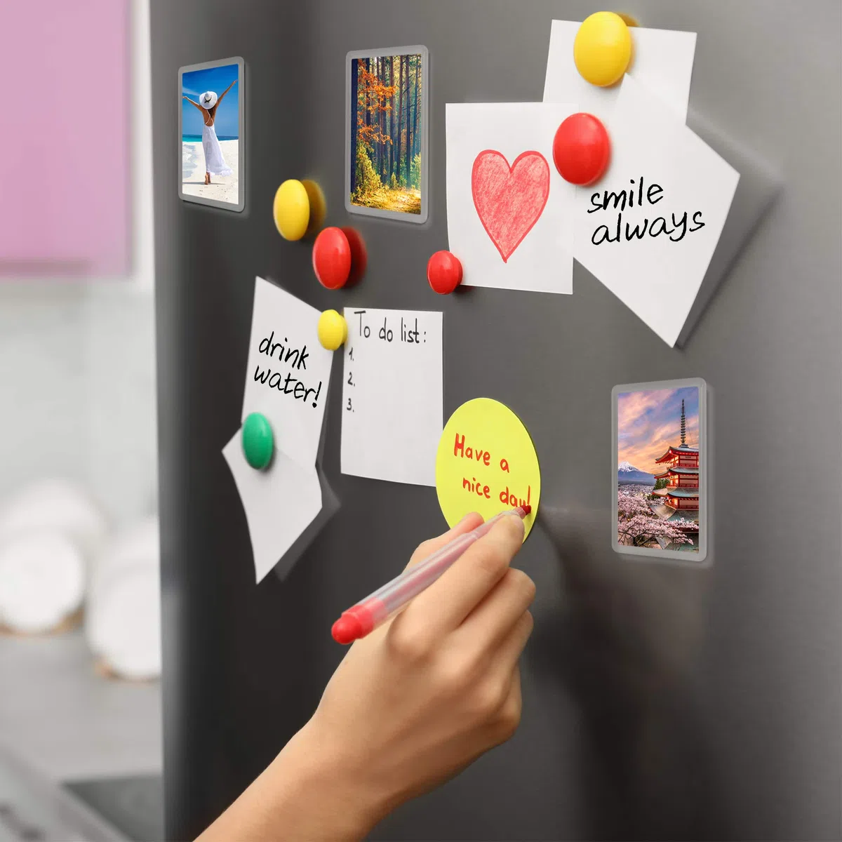 MATANA 50 cornici magnetiche, magnetiche frigo, 7 x 4,5 cm, regalo personalizzato, regali per gli ospiti per compleanni, matrimoni, battesimi, Natale e altro