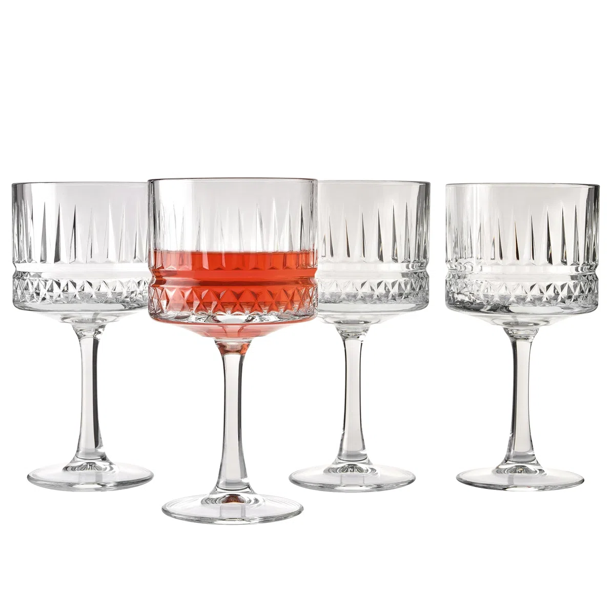 Pasabahce Set di 4 bicchieri da coupé vintage di alta qualità, extra large, calici esclusivi per gin, margarita, vino, cocktail, champagne, design in cristallo, 500 ml