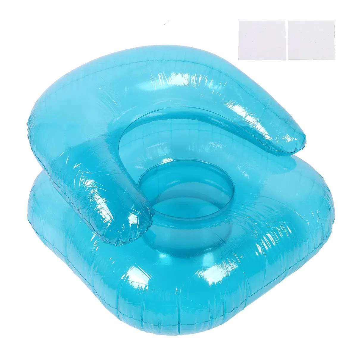 TOPINCN Divano Gonfiabile per Adulti, Sedia Gonfiabile in PVC Trasparente per Uso Esterno Interno, Sedia Blu Spazzola Sedia da Piscina per Piscina Sedia Aeronautica per la Piscina