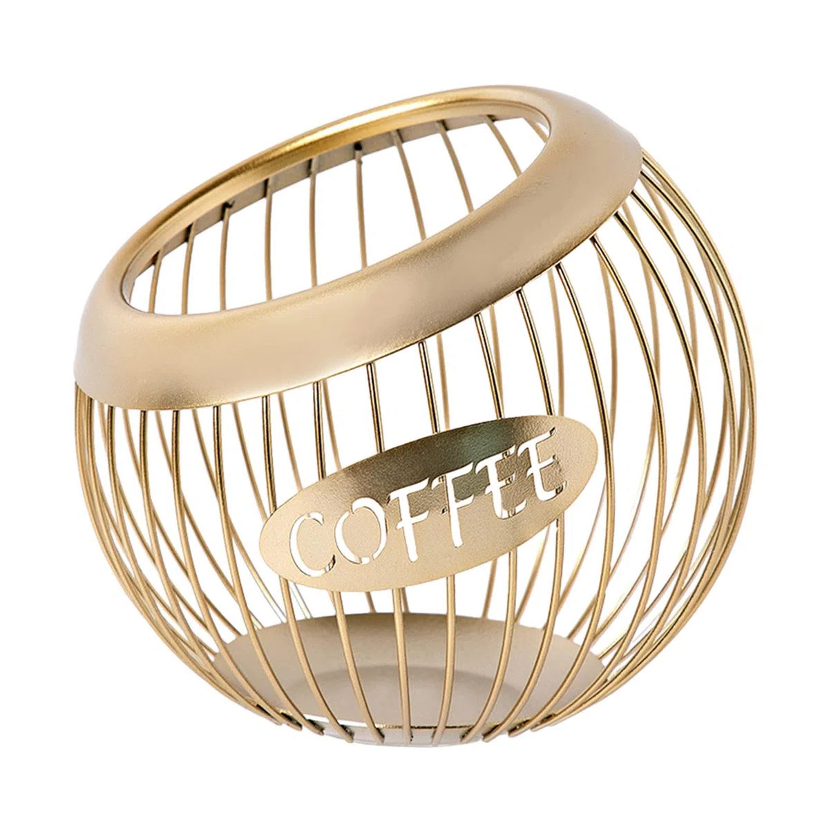 perfk Porta cialde per caffè, Snack, Caramelle, Contenitore, Multiuso, Durevole, Porta Capsule per caffè Espresso, Organizer da Tavolo per Cucina da banco, Oro
