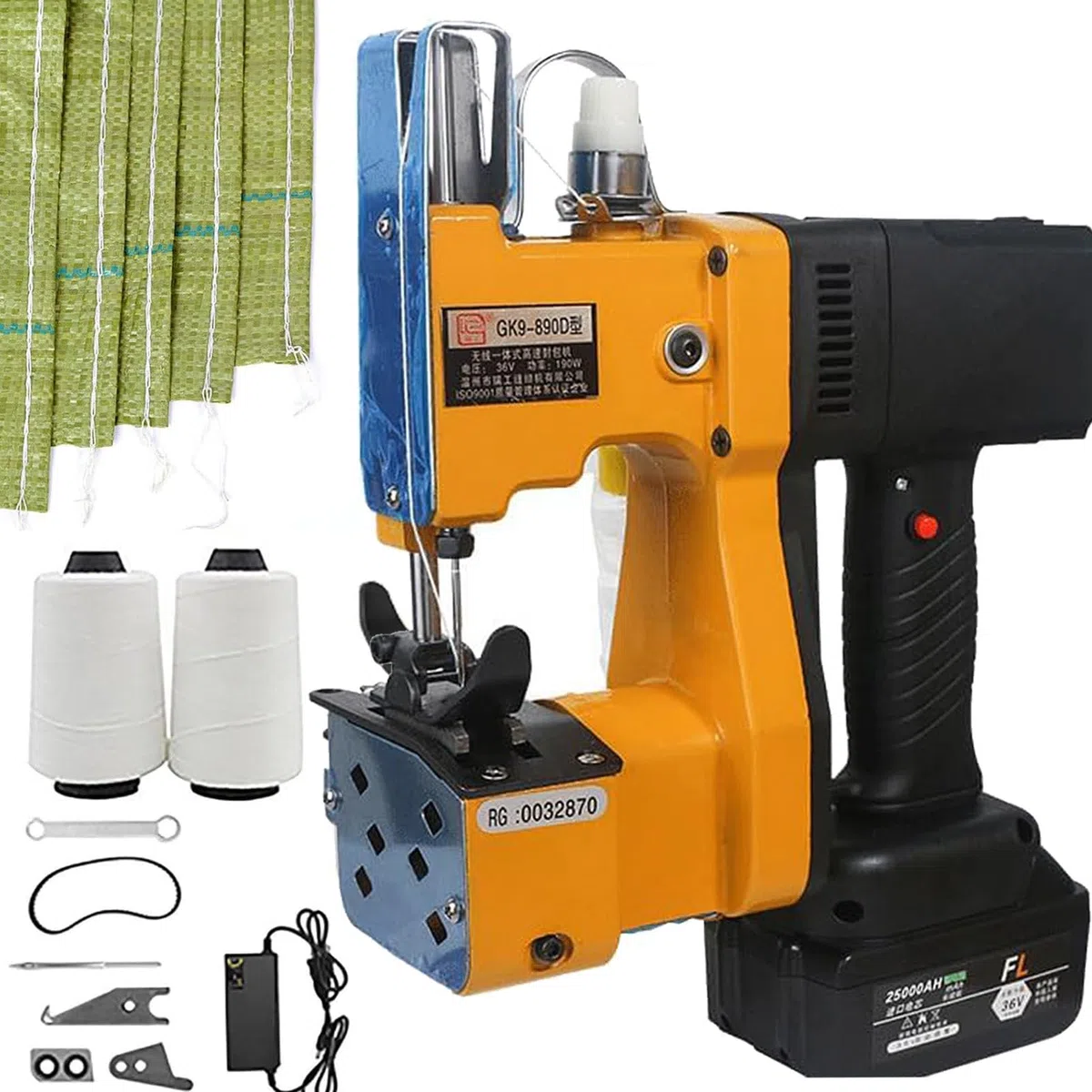 Cucitrice Portatile Senza Fili per Sacchi di Pelle di Serpente Intrecciata, Macchina per Chiudere Borse Elettriche con Batteria di capacità, Due Tipi di Metodi di Taglio del Filo,1battery