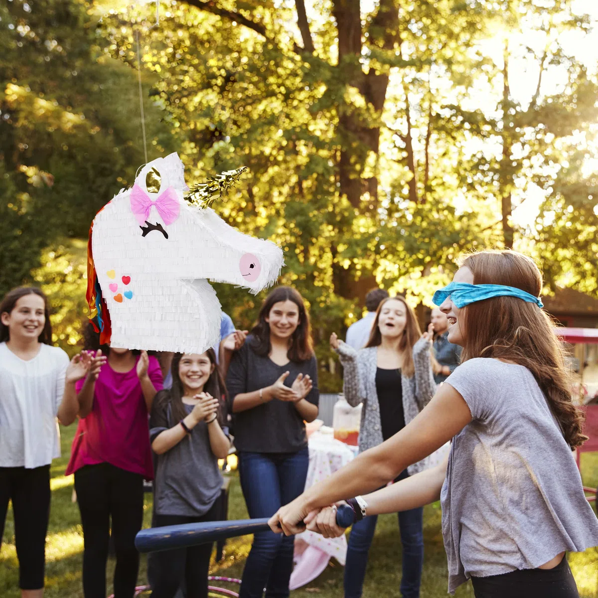 Relaxdays Pignatta a Forma di Unicorno, da Appendere, per Bimbi e Bimbe, per Feste Compleanno, da Riempire, Bianco