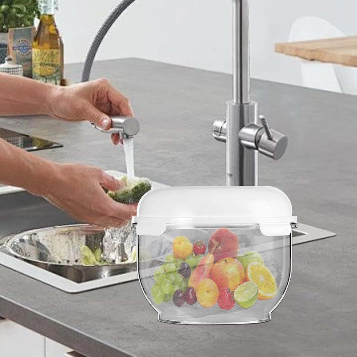 Scatola di lievitazione 'impasto, Contenitore trasparente per alimenti, Contenitore per lievitazione con coperchio, Scatola di pasta per pane fatta in casa, Scatola di conservazione per pasta per