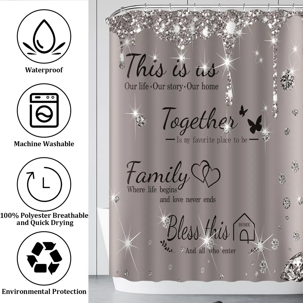 zuanshihui - Set di tende da doccia