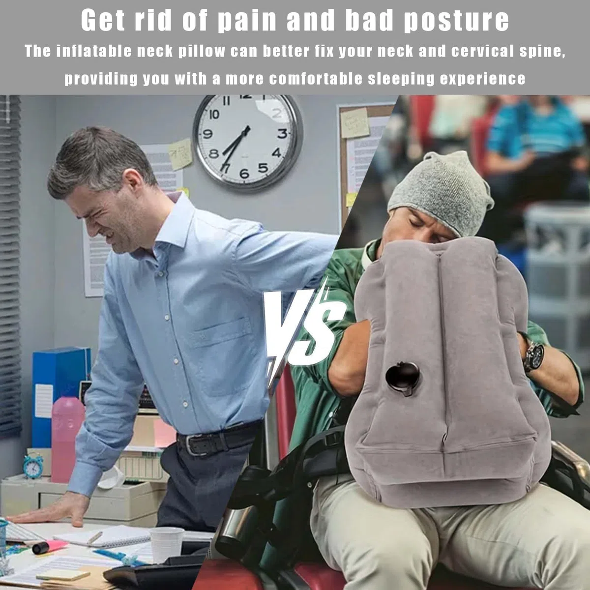 Cuscino da viaggio portatile, Cuscino cervicale per aereo, Cuscino da viaggio ergonomico, Cuscino da viaggio Supporto poggiatesta, cuscino da campeggio per ufficio, escursionismo all'aperto