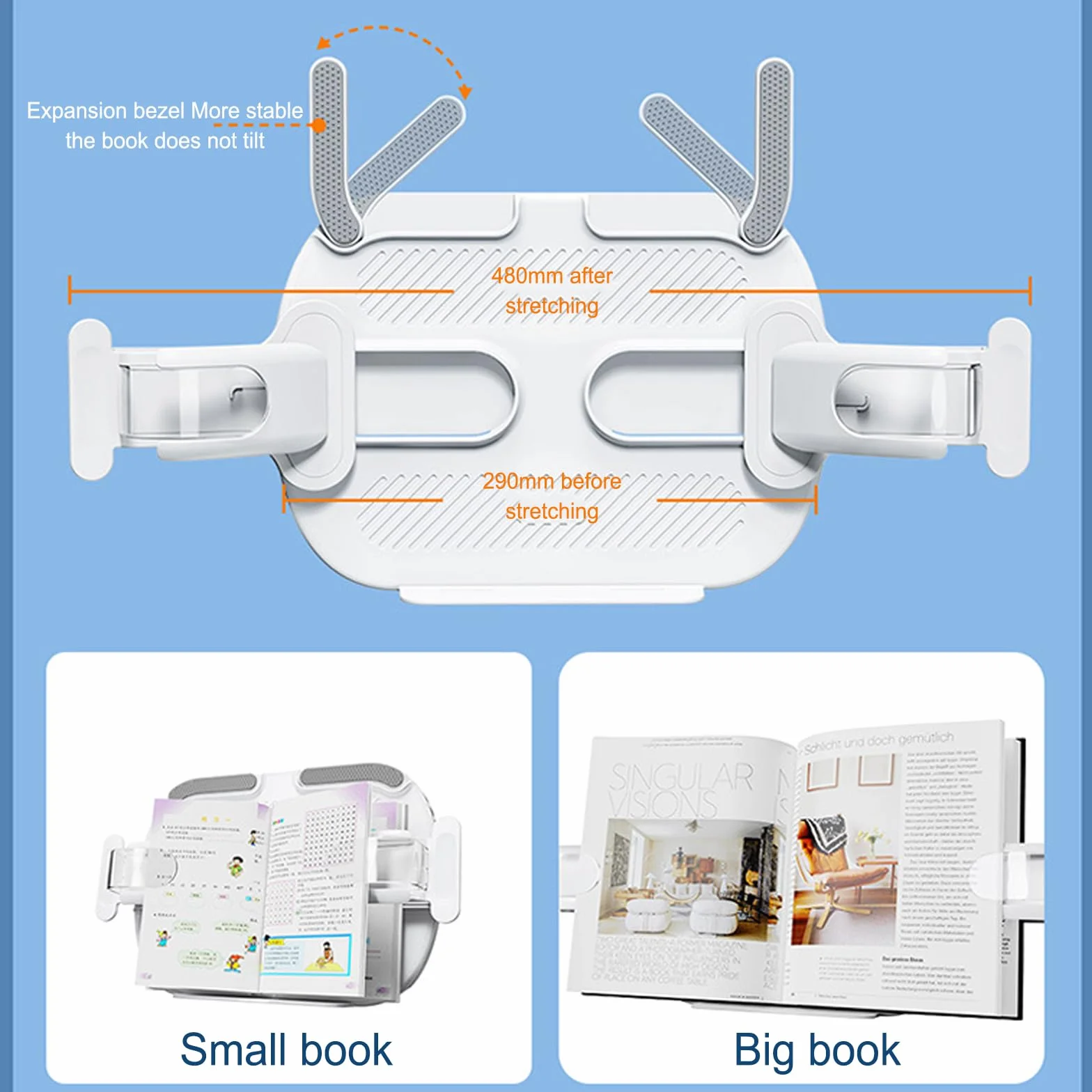 Buhelyc Supporto per Libri per La Lettura, Leggio per Letto, Regolabile Altezza E Inclinazione, Antiscivolo, per Libri, Spartiti, Tablet, Telefoni Cellulari, per Bovindo, Desktop, Divano, Pavimento