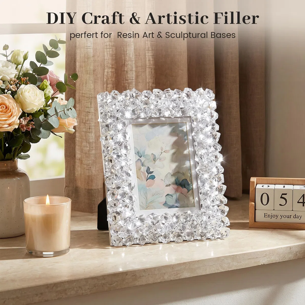 Dotters - Set di 150 cubetti di ghiaccio finti in plastica acrilica trasparente, per decorazione domestica, matrimoni e decorazione di vasi
