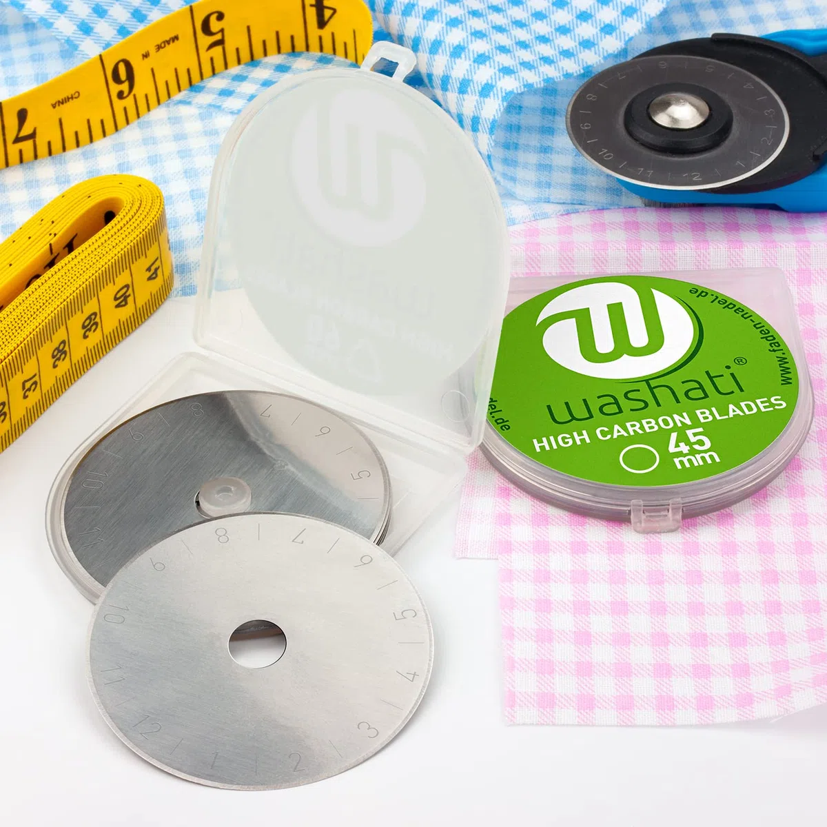 10 x Washati lame di ricambio per taglierino rotante 45 mm con foro rotondo