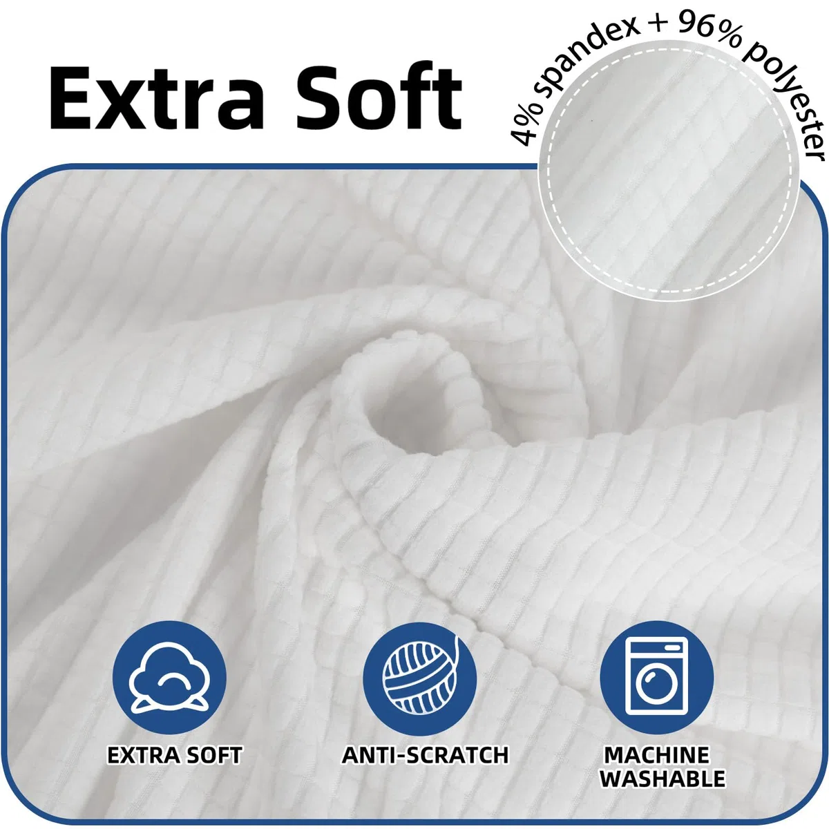 Ystyle Coprisedie con Schienale 4 Pezzi, Elasticizzato Copri Sedie Soggiorno Cucina, Universali Coprisedia Elasticizzati, Moderno Fodere per Sedie Antigraffio Gatto, Bianco