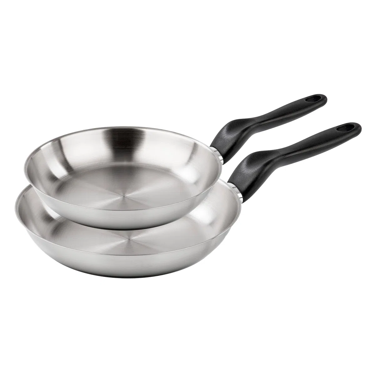 Barazzoni Le Inoxidabili Set di 2 Padelle, ø 24/28 cm, Made in Italy, Acciaio Inox 18/10, Induzione+Gas, Triplo fondo, PFAS free