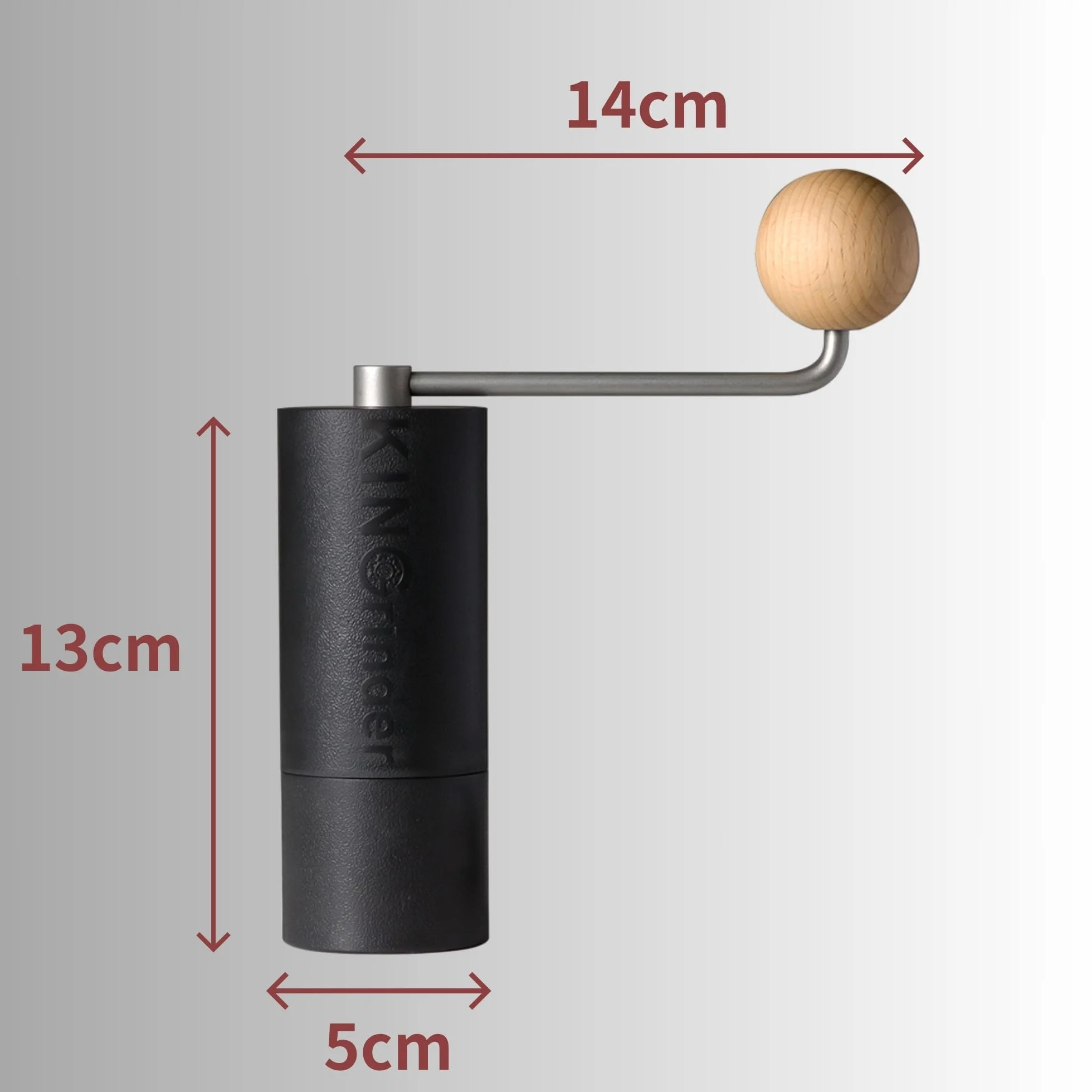 KINGrinder Macinacaffè manuale leggero P2 per moka, caffettiera francese, gocciolamento ed espresso, con consistenza di montaggio, in acciaio inox, capacità 20 g, 5BP2001-BK