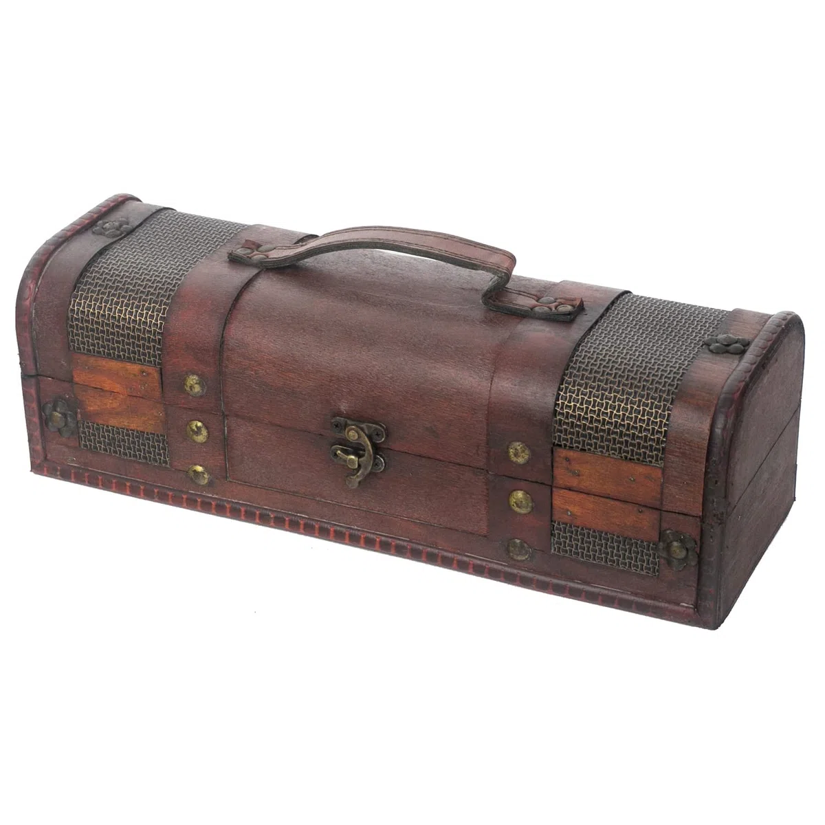 HMF Vintage Deko confezione regalo con coperchio in legno | per 1 bottiglia di vino | formato orizzontale | Portogallo