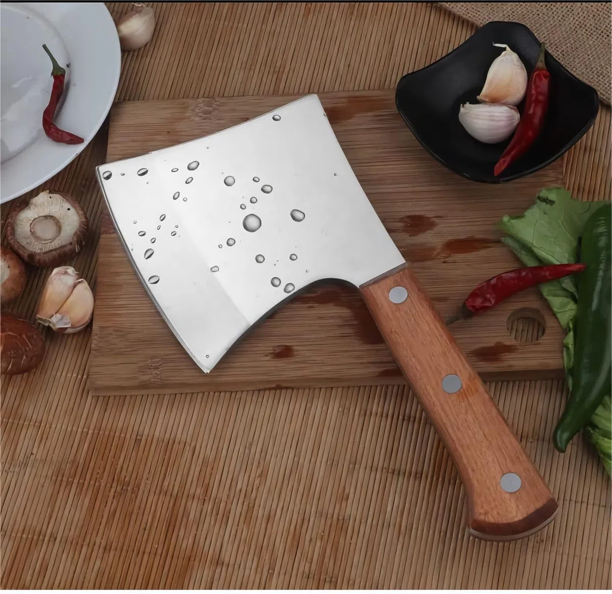 MLG Tools Coltello per ossa, mannaia per carne a codolo pieno Mannaia da macellaio per ossa, per ossa grandi e carne congelata