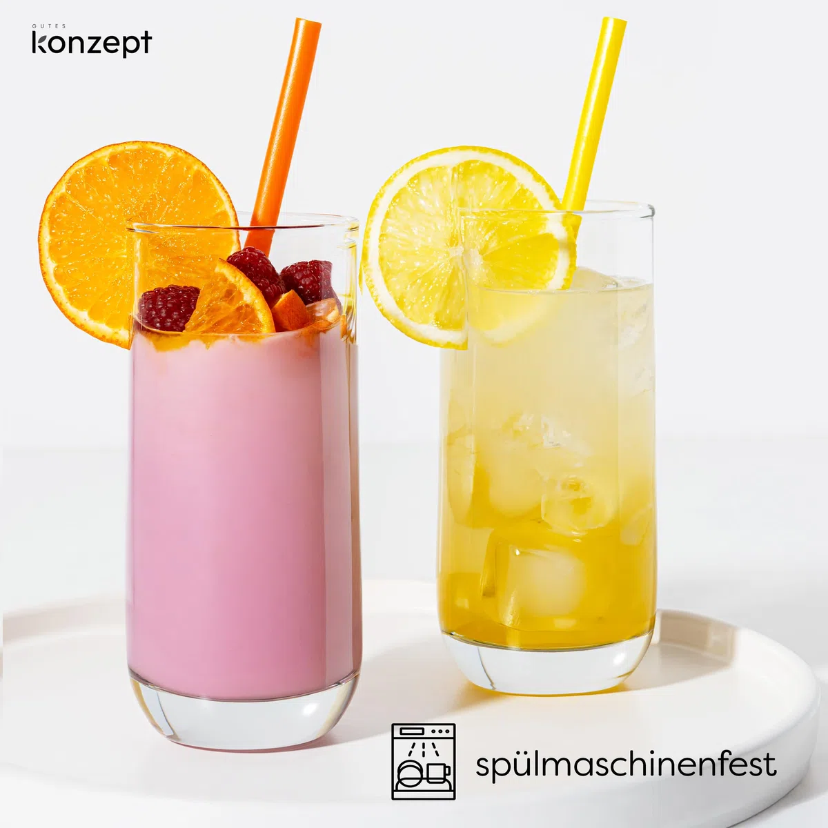 KONZEPT Set di 6 bicchieri da 300 ml, con base rinforzata, lavabili in lavastoviglie, senza piombo, ideali per acqua, succhi e bevande ghiacciate