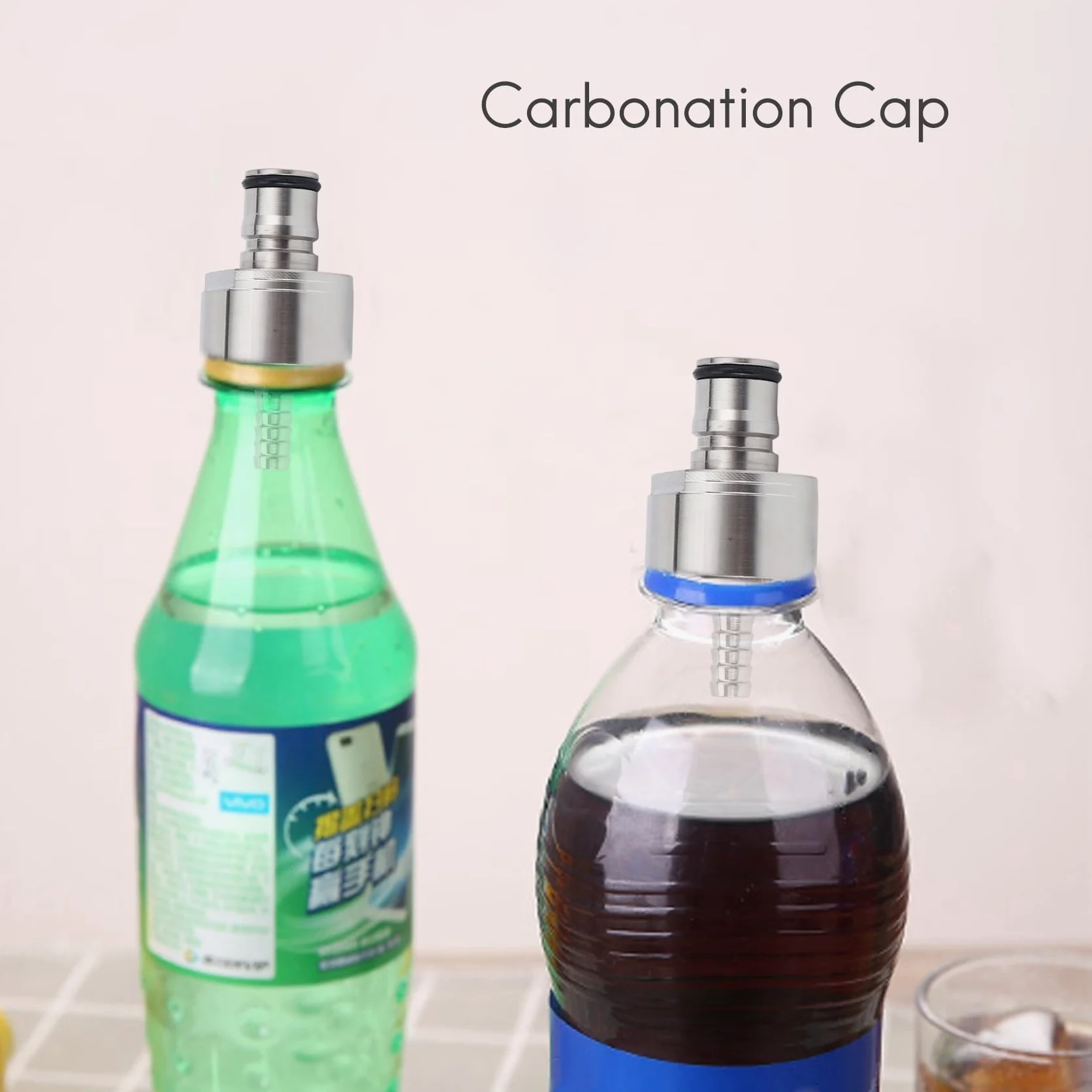 2 pezzi / saldatura 304 in acciaio carbonation Cap 5/16 Barb, Ball Lock, Fit Soft Drink PET Bottiglie, Homebrew Kegging