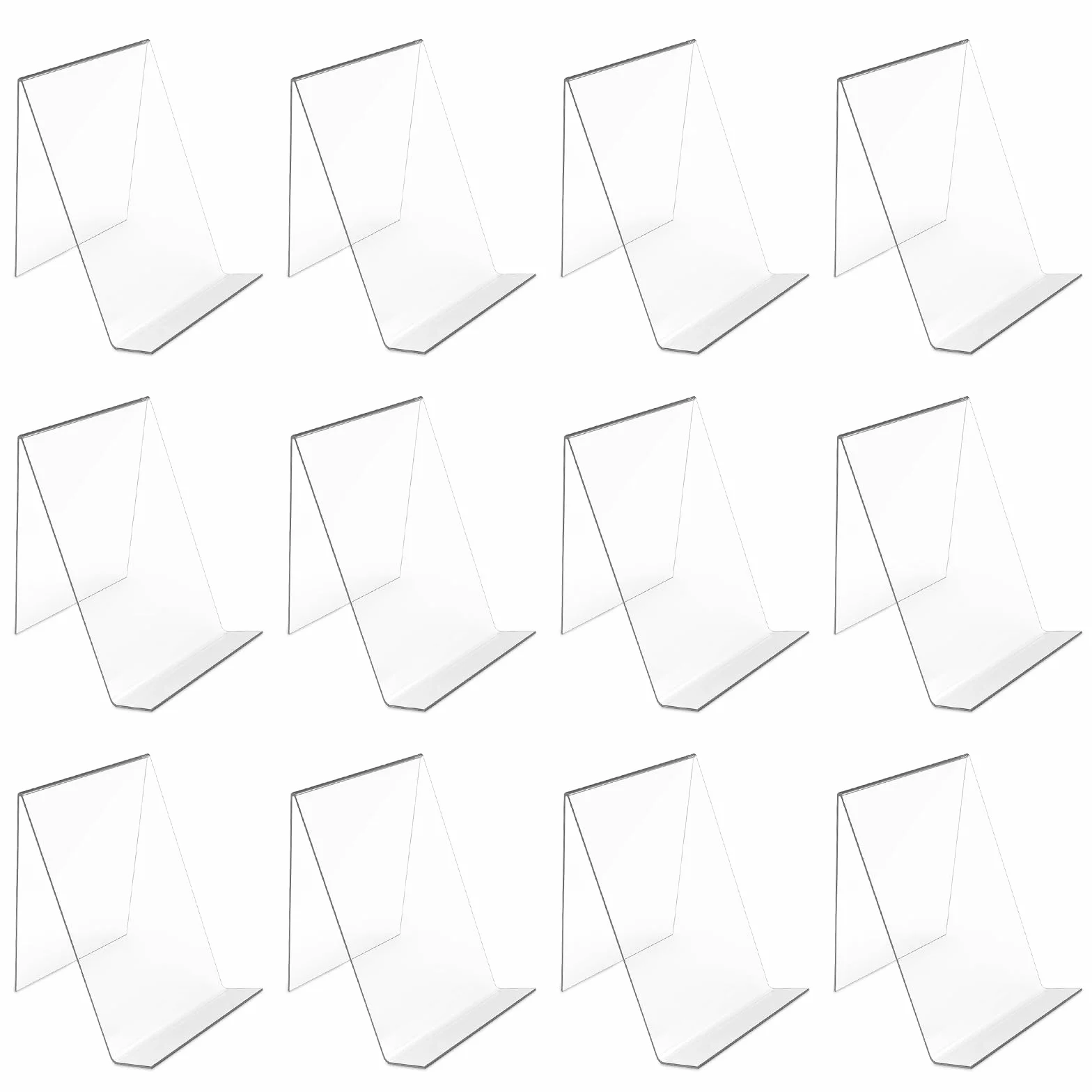 6 supporti per libri in acrilico trasparente, espositore per libri, telefoni, quaderni, opere d'arte, spartiti, opuscoli e altri piccoli oggetti (12)