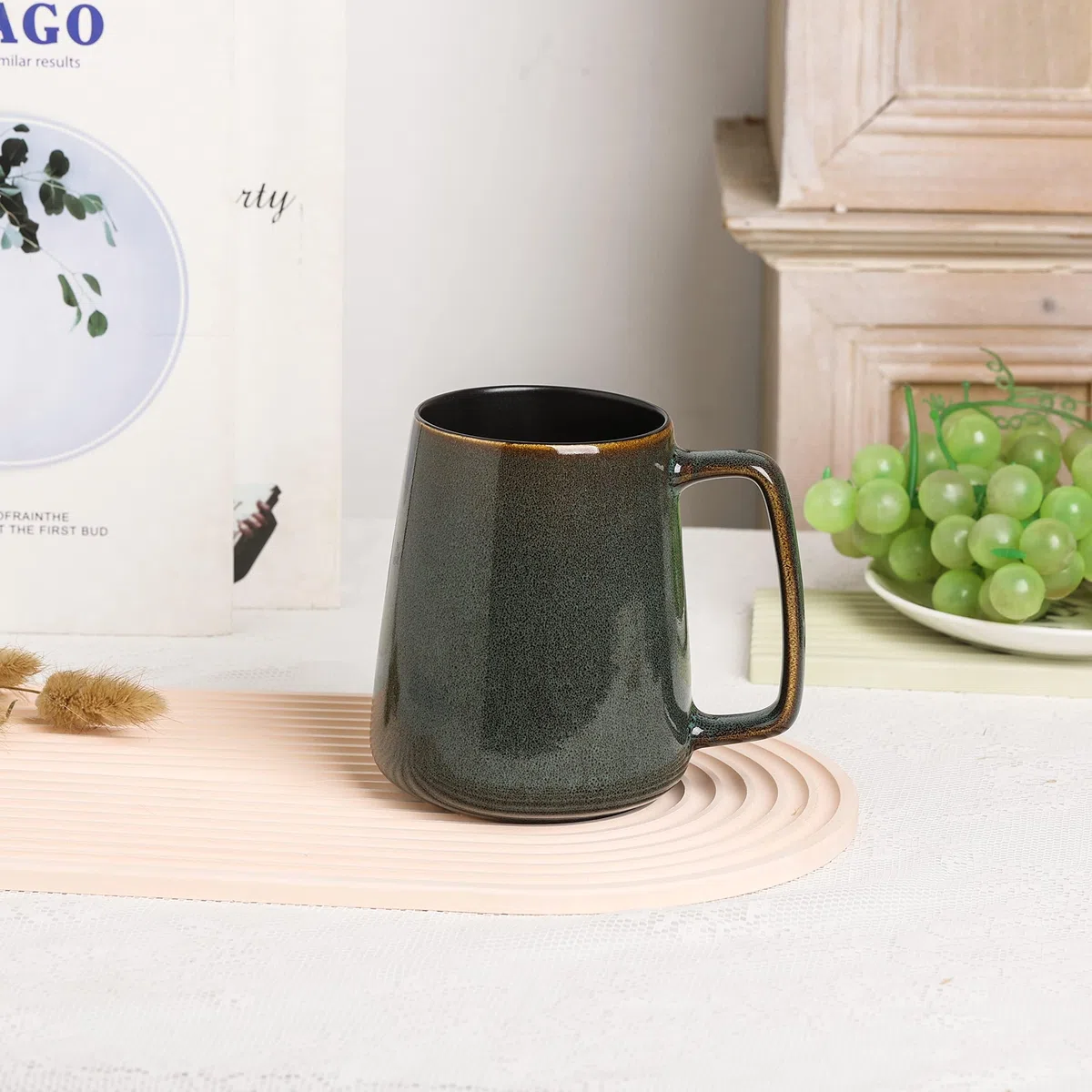 Grandi Tazze Da Caffè In Ceramica, 24 Oz / 700ml Tazze Extra Large, Per Cappuccino, Latte, Cacao Caldo O Tè Caldo - Regalo Di Vacanza (24 oz Dark Green)