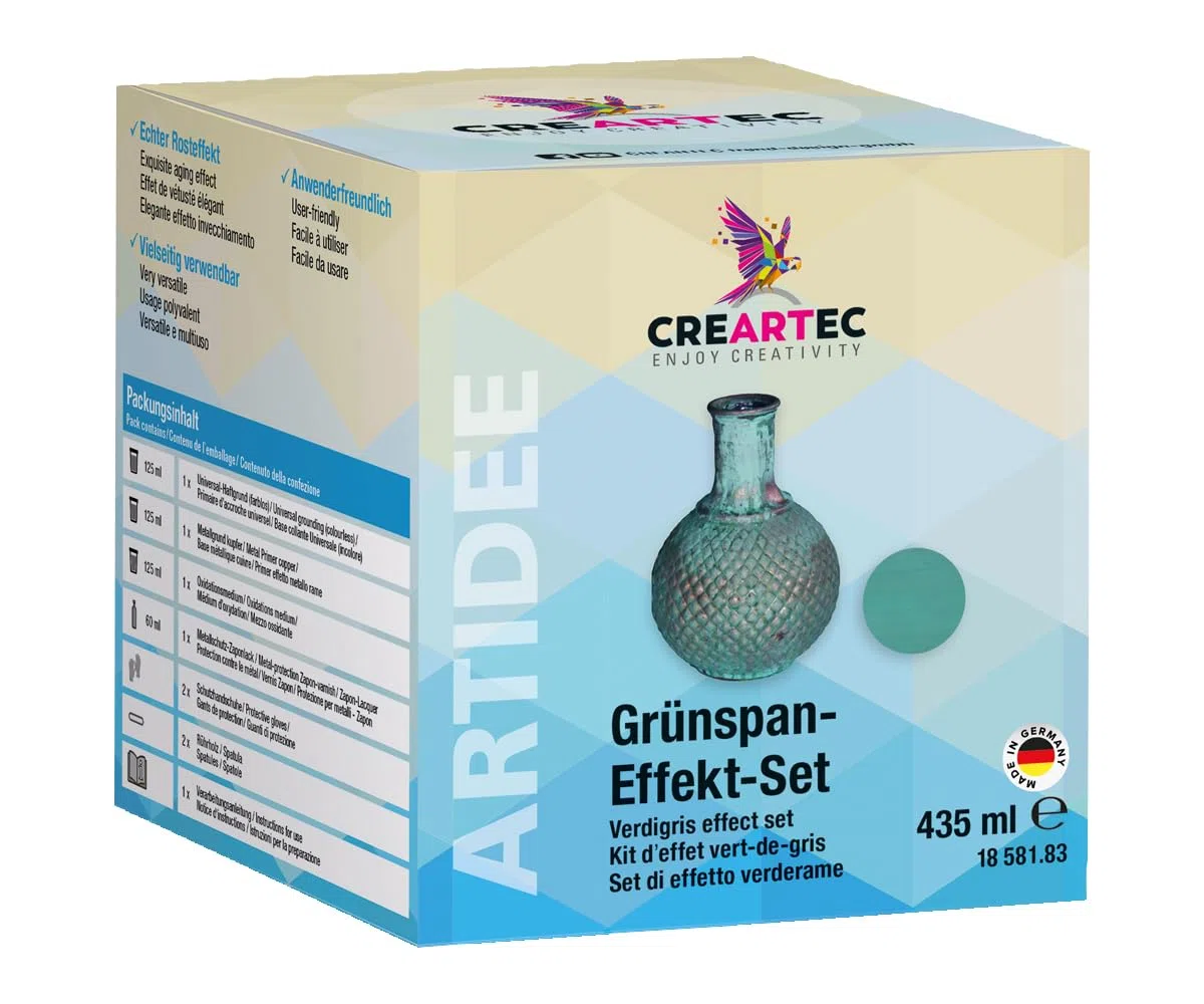 Artidee CREARTEC Starter-set: Primer metallico oro con effetto Verdigris