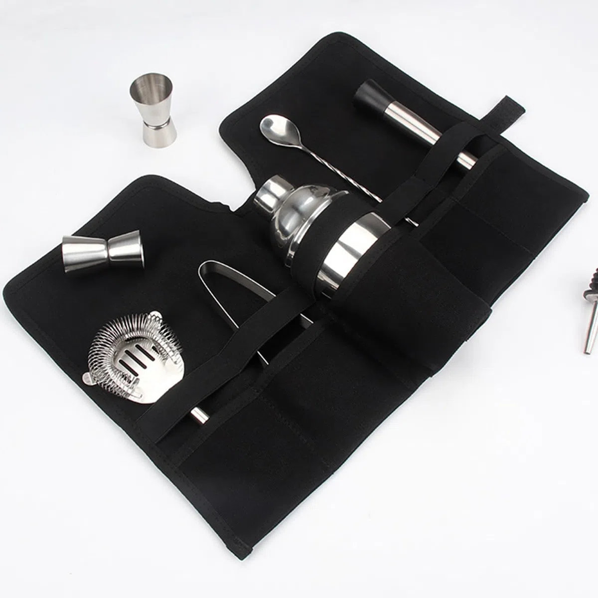 Borsa da trasporto per shaker per cocktail Kit da barista Borsa da viaggio da trasporto per cocktail (Marrone)