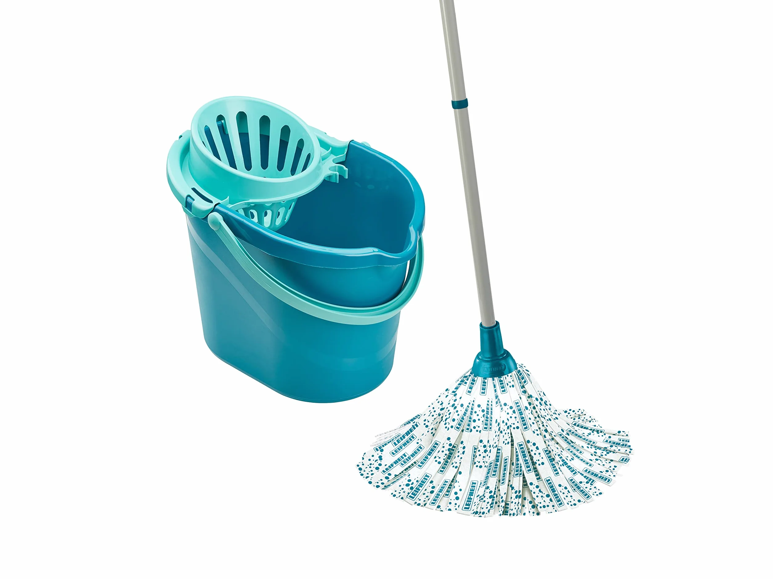 Leifheit Set Classic Mop Pavimenti In Viscosa Con Fibre Assorbenti, 39 X 29 X 29 Cm, Turchese