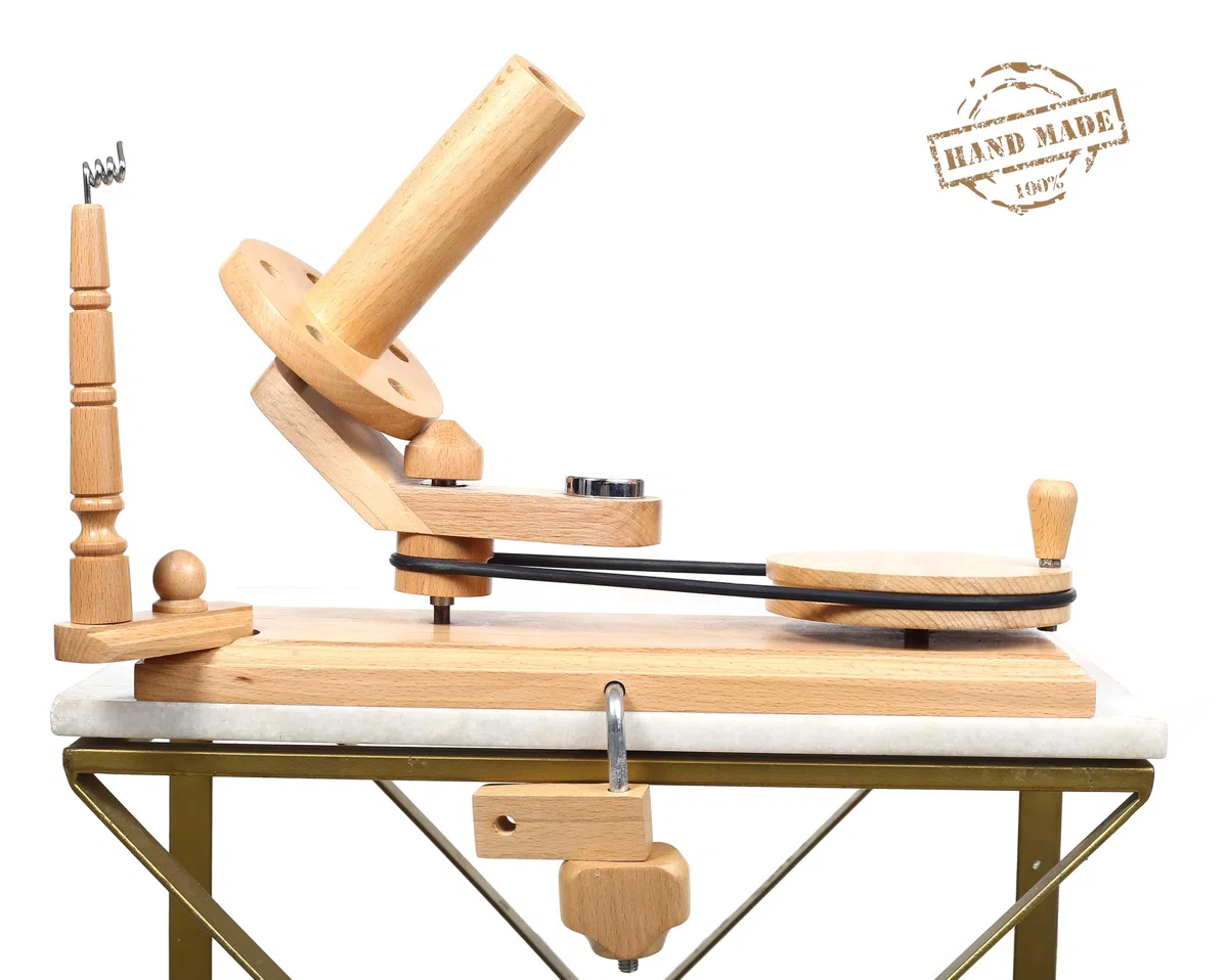 Avvolgitore a sfera in filato di legno azionato a mano e supporto per cordino per avvolgitore veloce in lana Swift Accessori per maglieria e uncinetto (Avvolgitore a sfera)