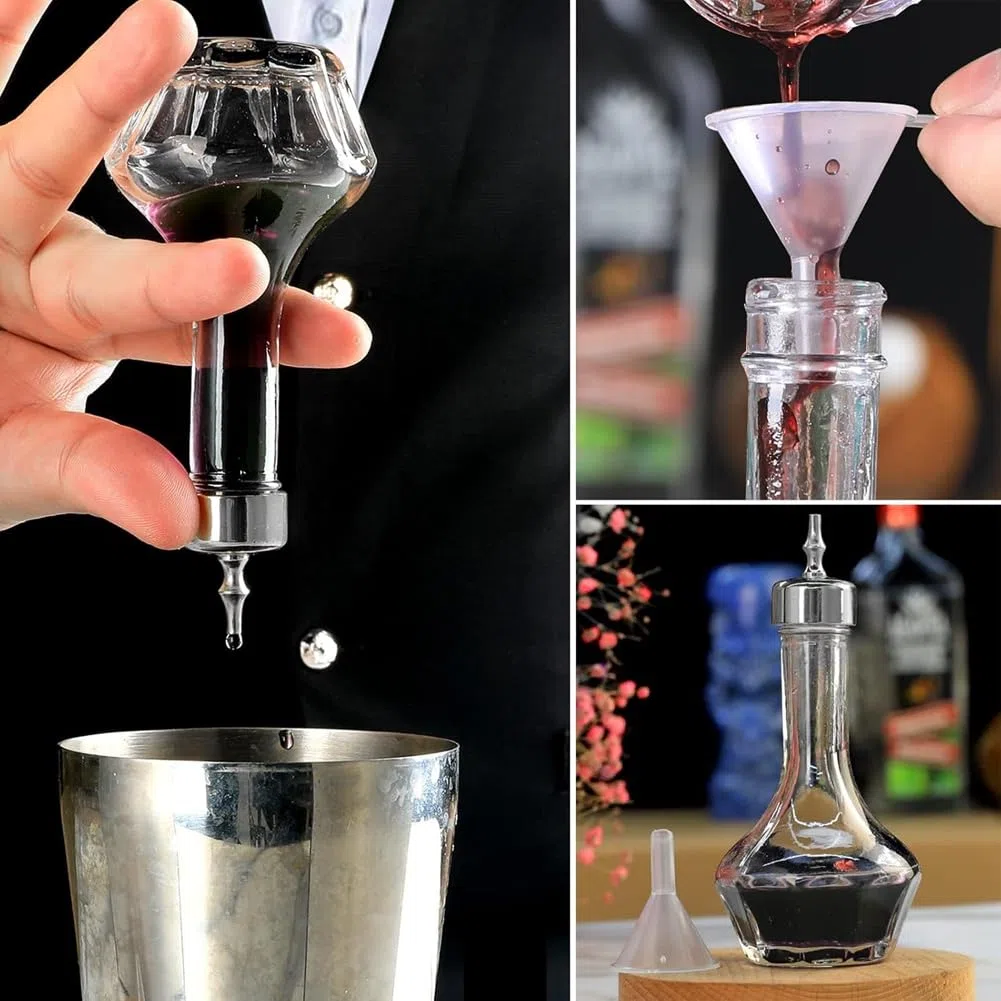 Cenei Bitter Bottle Set di 3 Bottiglie Dasher da 1,7 Oz/50 Ml, Strumento da Bar Professionale per La Creazione di, Bar e Ristoranti