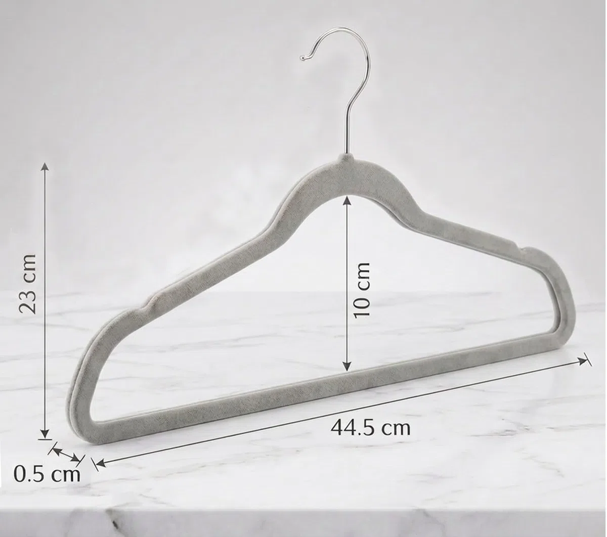 Ediesi, Grucce Appendiabiti in Velluto, 50 pezzi, grigio, antiscivolo, morbido, sottile, per pantaloni, camicia, gonna, abiti (50 unità, grigio senza corbatterio)
