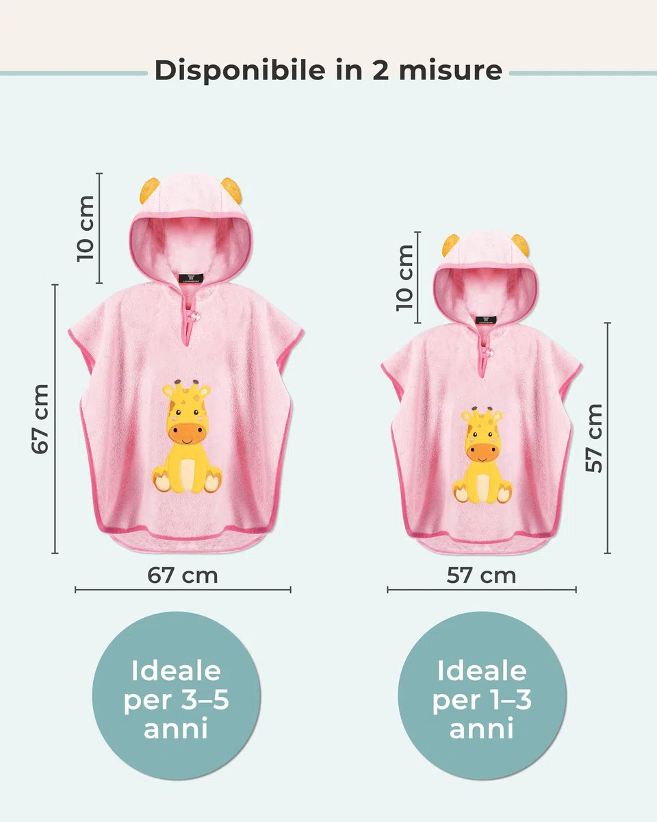LAYNENBURG Asciugamano da bagno bambini cappuccio - 100% cotone - OEKO TEX - bambino Ragazzi Ragazze telo mare poncho spugna