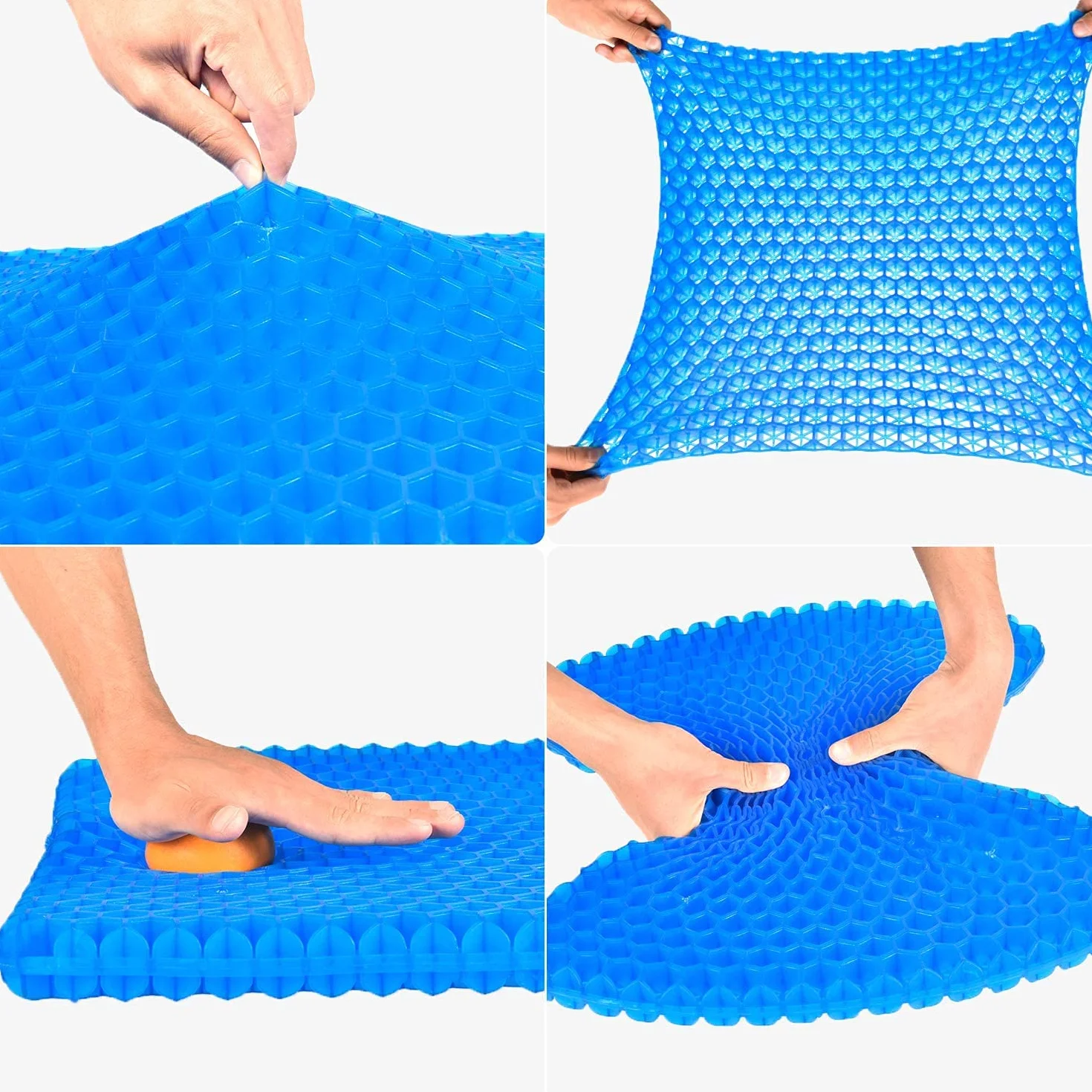 Large Nuovo cuscino in gel per seduta, design a nido d'ape a doppio strato spesso per ridurre la pressione nella zona coccigea, ideale per auto, ufficio, casa, sedia a rotelle e sedia