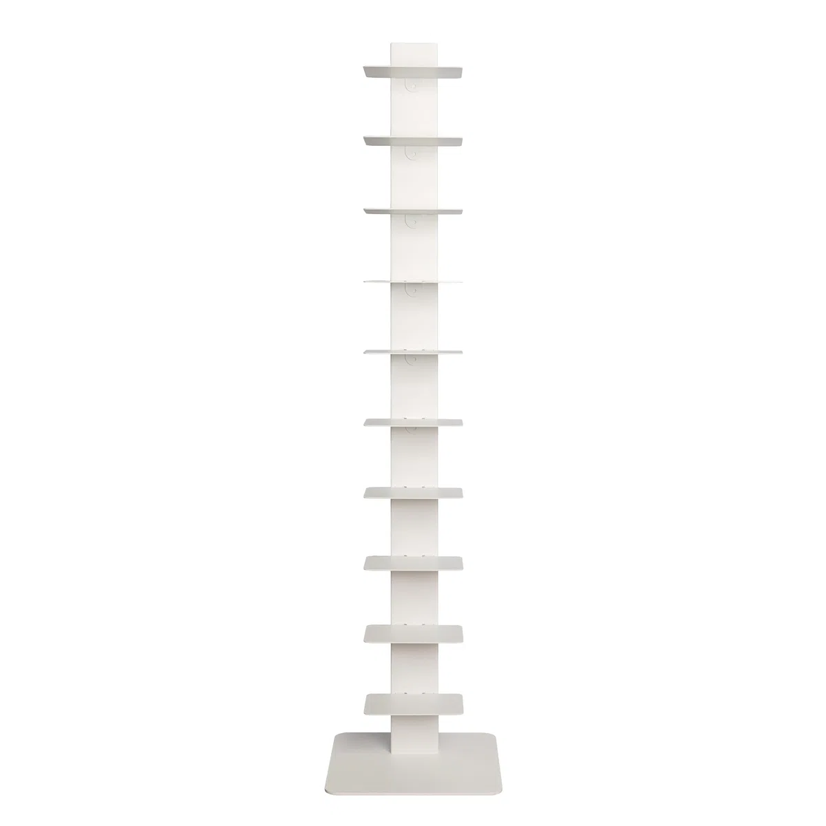 STEELNOVO | Beatrice, Libreria Verticale Salvaspazio con 10 Ripiani, Altezza 150 cm, Libreria a Colonna in Acciaio Verniciato Moderna, Scaffale da Terra Colore Bianco, Soggiorno, Studio, Made In Italy