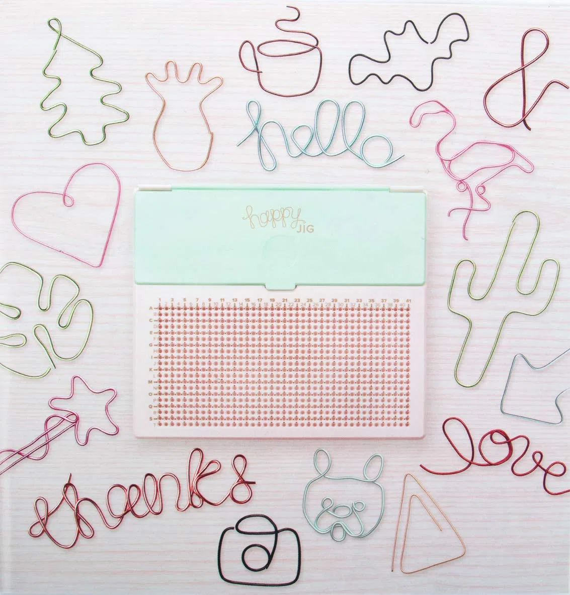 Rayher Happy Jig tavoletta per filo metallico, We R Memory Keepers, 100 pezzi, 19 x 17 cm, per creare parole, forme, graffette, decorazioni, scrapbooking e fai da te, 50114000