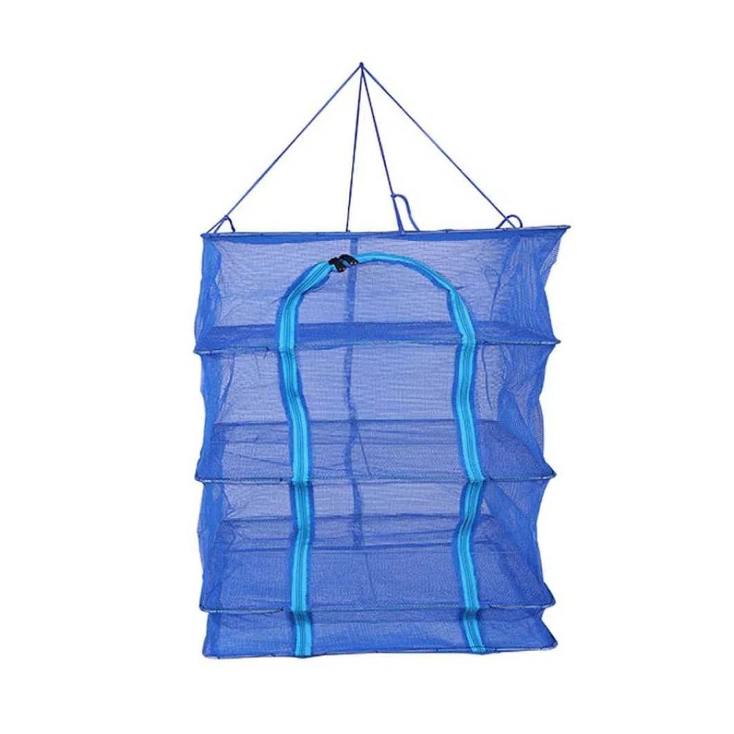4 strati asciugabili pieghevoli piatti di pesce vegetale in rete verdure a secco a secco, 35 * 35 * 65 cm Piccolo di stoccaggio di verdure per per la stagno di pesca da pesca Pro Pro