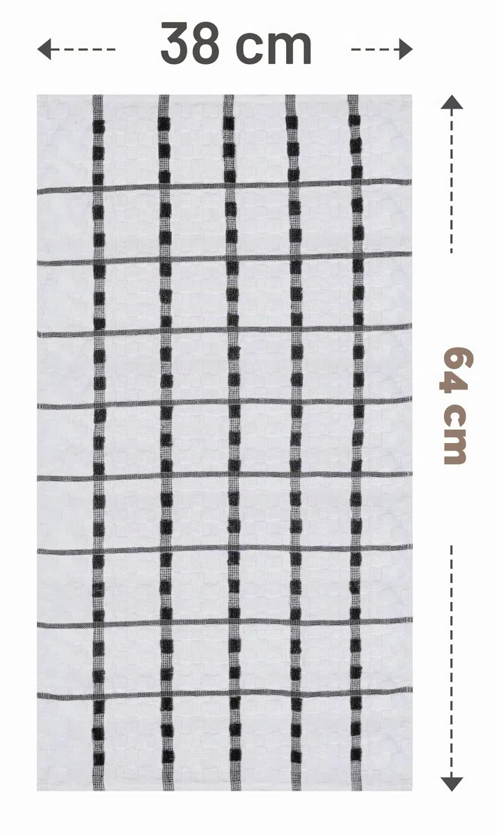 Utopia Towels - Asciugamani da cucina, 38 x 64 cm, 100% cotone super morbido e assorbente, asciugamani da cucina, strofinacci e canovacci, (confezione da 12) (bianco e nero)