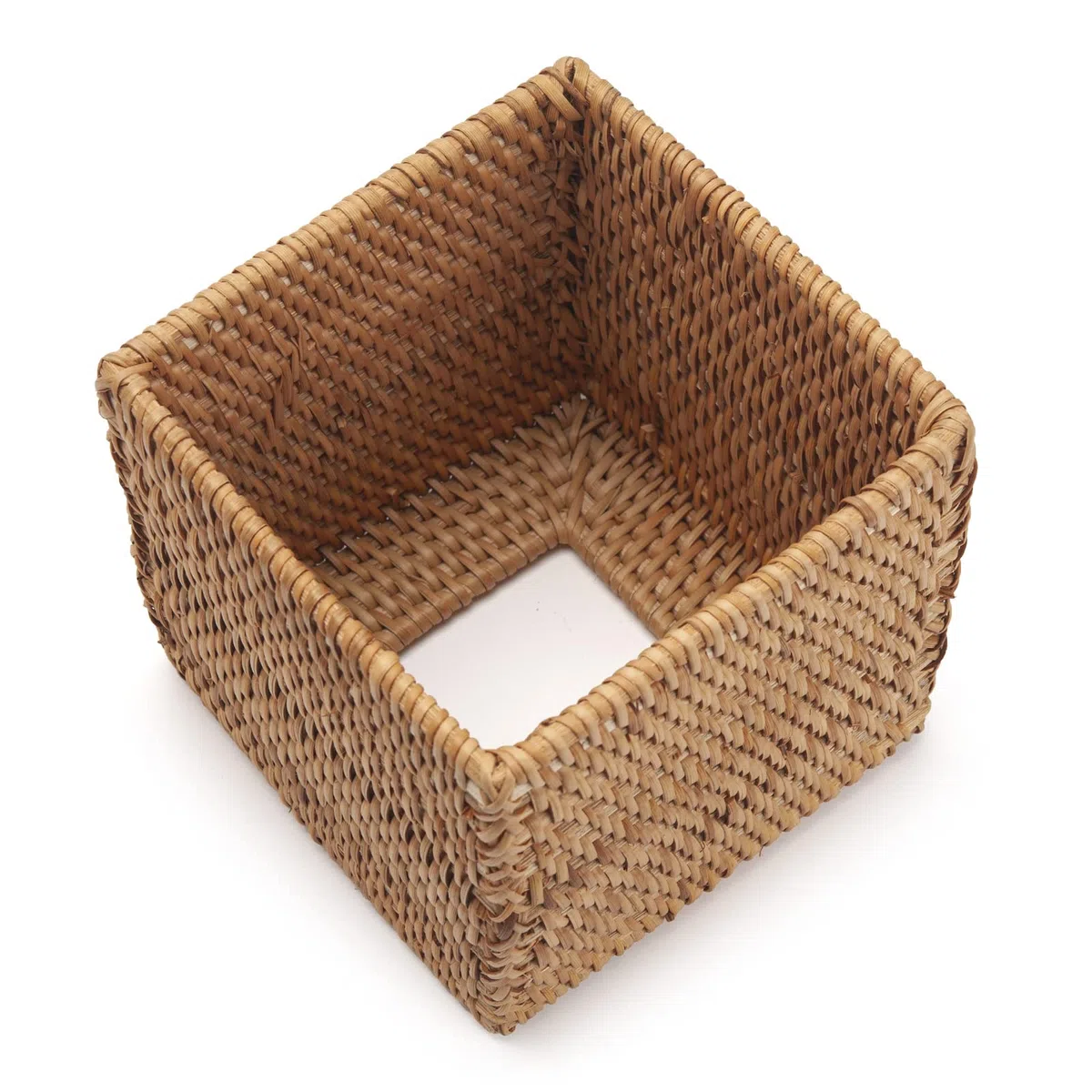 Scatola per fazzoletti in Rattan Quadrato, Scatola per Salviette in Vimini, Scatola da Fazzoletti Intrecciato Decorativa per Bagno, Soggiorno, Cucina, Camera da Letto (Naturale)