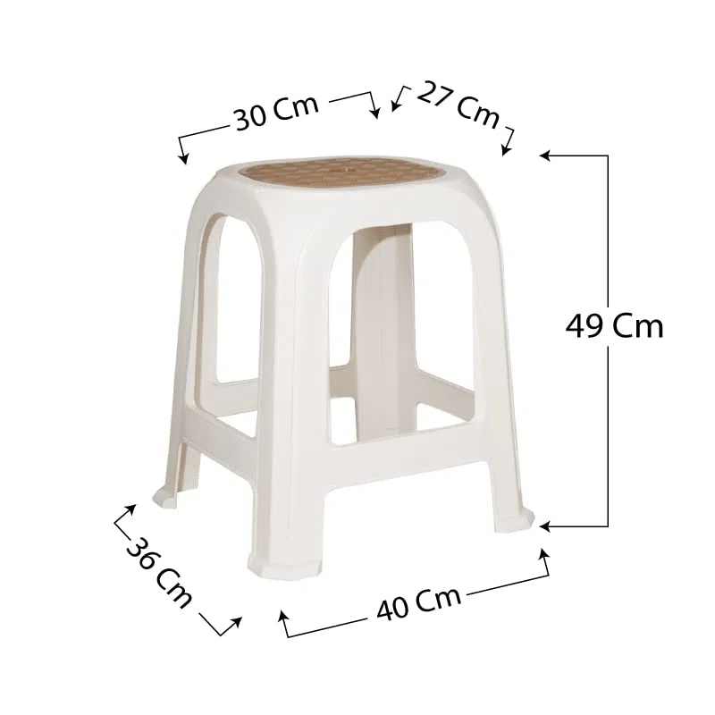 VIRSUS 2 Sgabelli da bagno in plastica 7348, misura 31x27x46 cm, sgabellino Multiuso per bambini e adulti per cucina, cameretta, Vari colori (bianco e marrone)