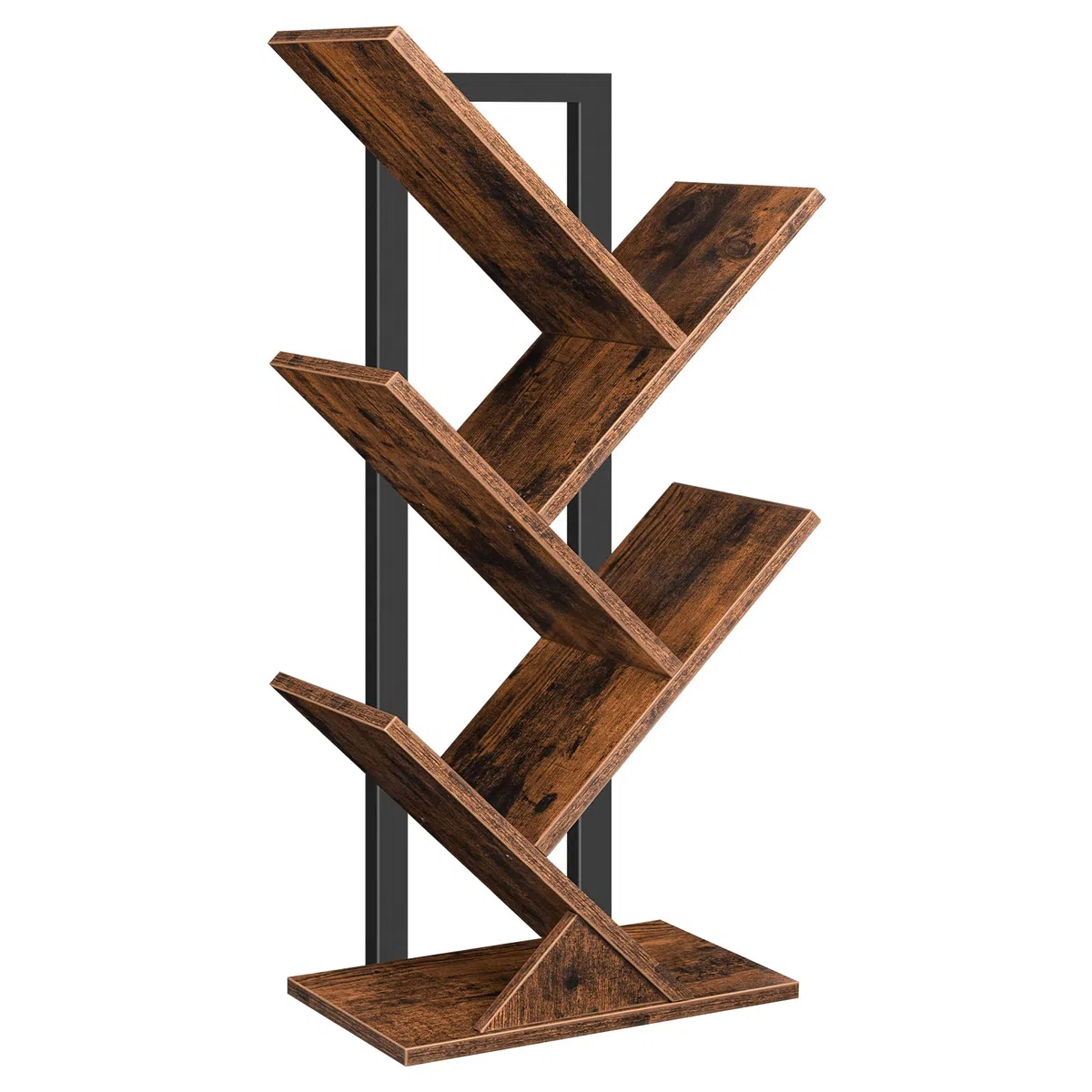 HOOBRO Libreria, Scaffale a 4 Ripiani, Portaoggetti, Multifunzione, Struttura Resistente e Durevole, per Soggiorno, Studio, Ufficio, Montaggio Facile EBF04SJ01G1