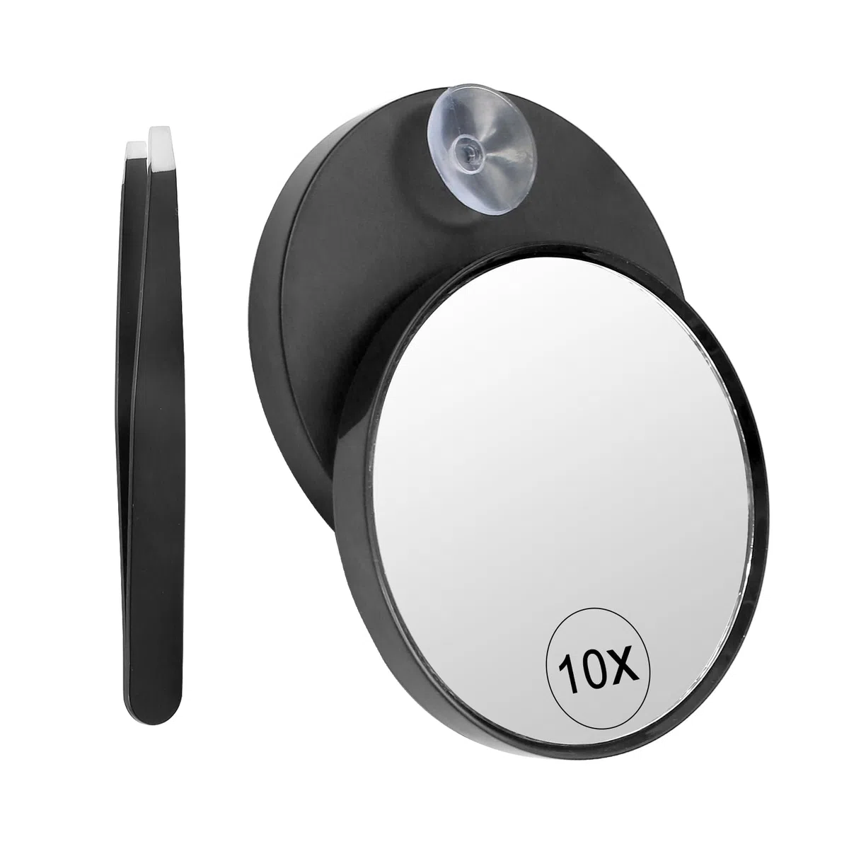 Specchio Da Trucco Con Ingrandimento 10x, Magnifier Con Ventose E Pinze In Acciaio Inox, Lente Di Ingrandimento Da Viaggio Per Trucco, Rasatura E Indossare Lenti A Contatto