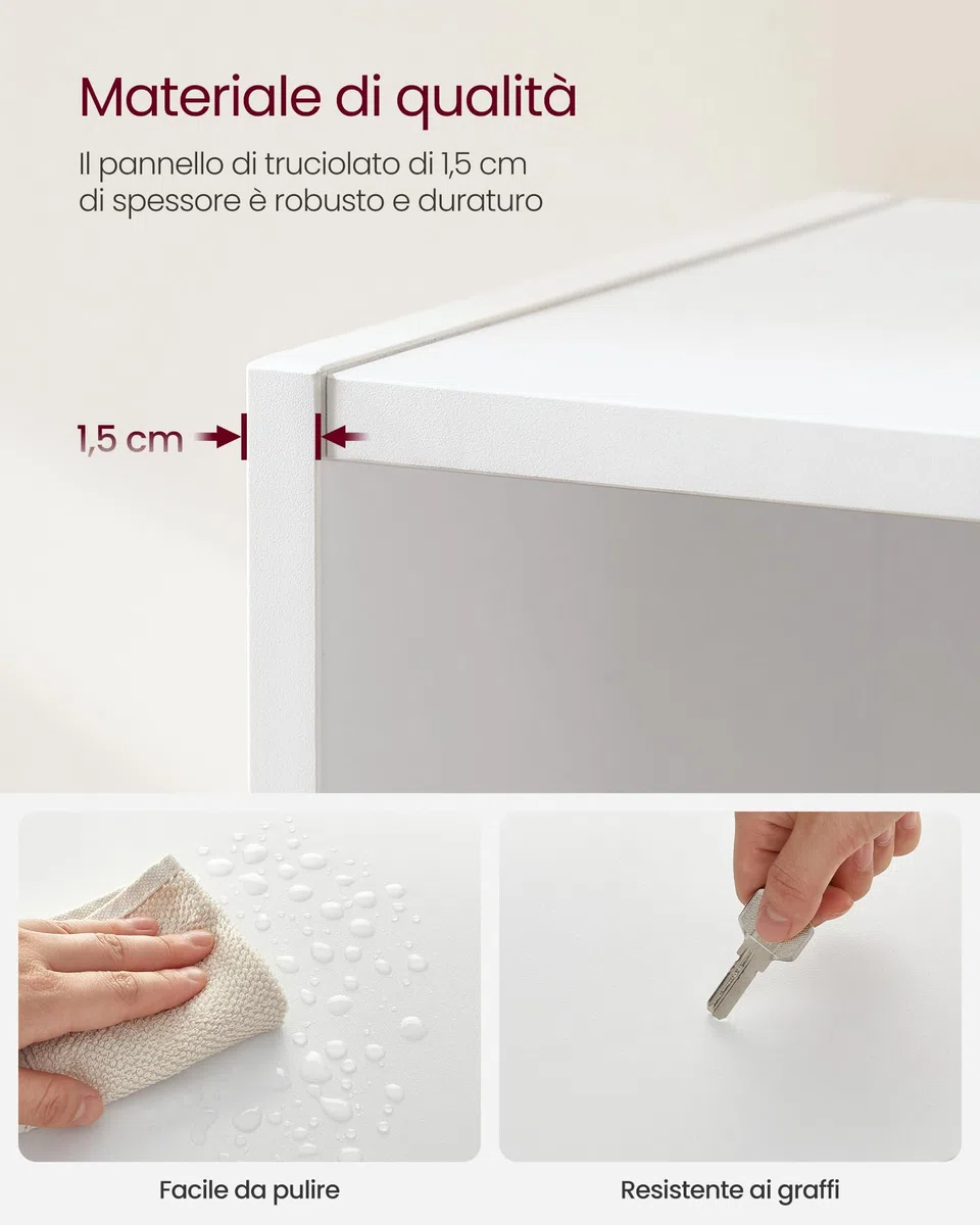 VASAGLE Scaffale a 6 Ripiani, Libreria, Scaffalatura Portaoggetti, Organizzatore con Scomparti, Ripiani Aperti e Regolabili, per Soggiorno, Ufficio, Camera da Letto, Bianco Nuvola LBC166T14